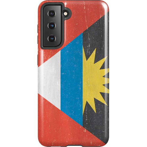 Antigua and Barbuda Flag Distressed Galaxy S21 5G Pro Case